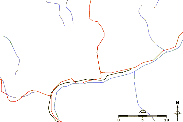 Roads and rivers around Piz Cotschen