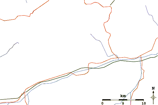 Roads and rivers around Piz Dado