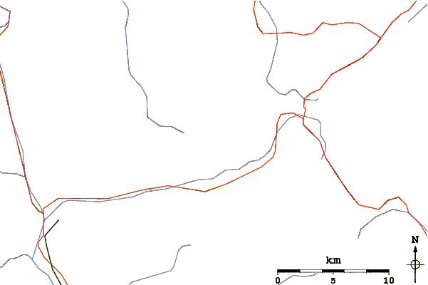 Roads and rivers around Piz Duan