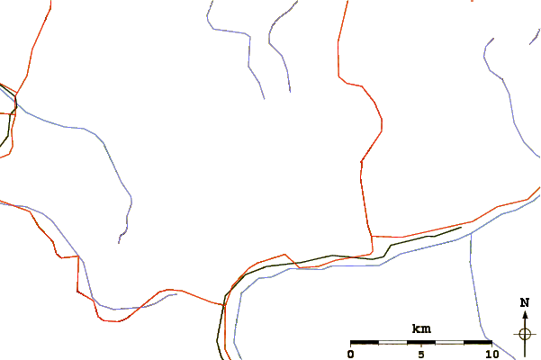 Roads and rivers around Piz Fliana