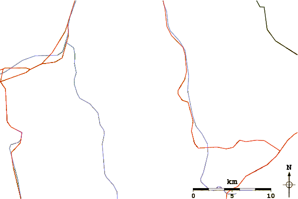 Roads and rivers around Piz Forbesch