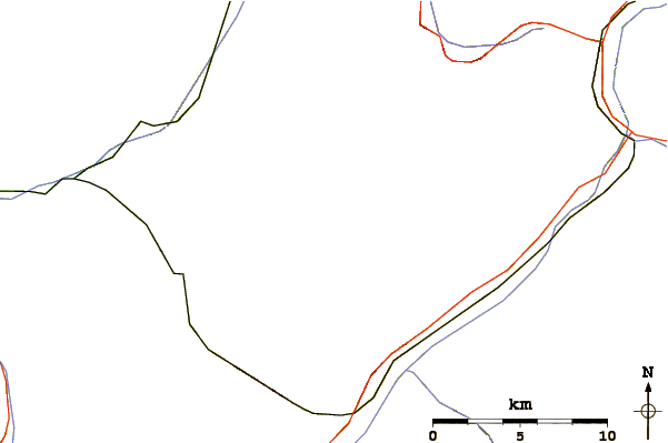 Roads and rivers around Piz Forun