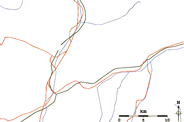 Roads and rivers around Piz Giuv