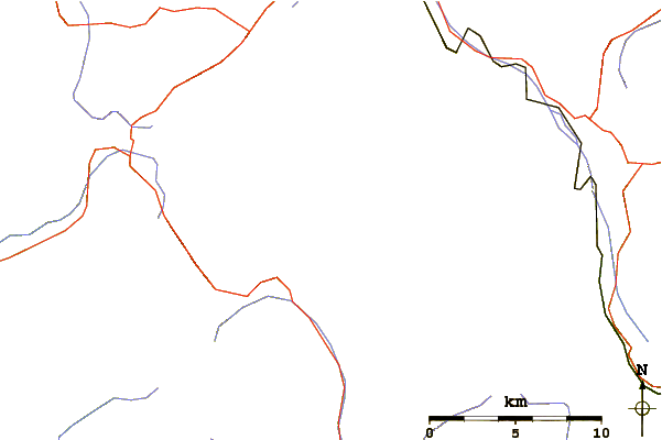 Roads and rivers around Piz Glüschaint