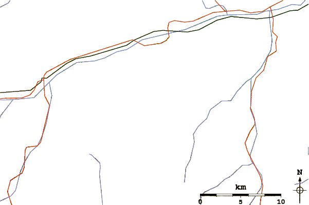 Roads and rivers around Piz Gren