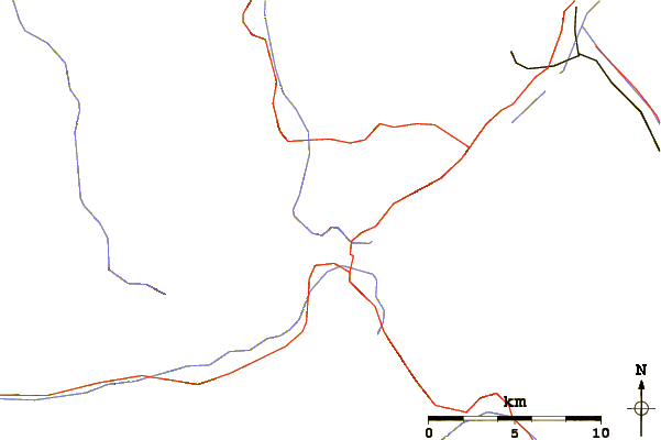 Roads and rivers around Piz Grevasalvas