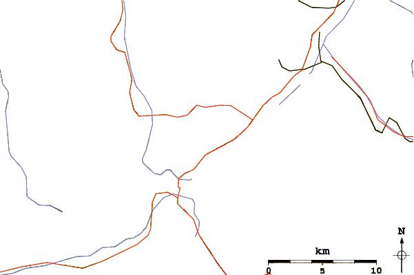 Roads and rivers around Piz Lagrev