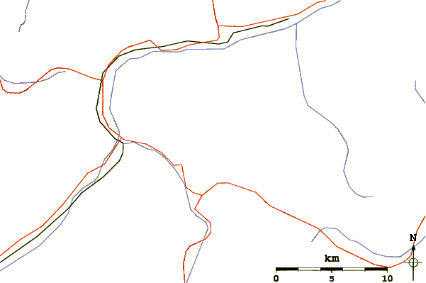Roads and rivers around Piz Laschadurella