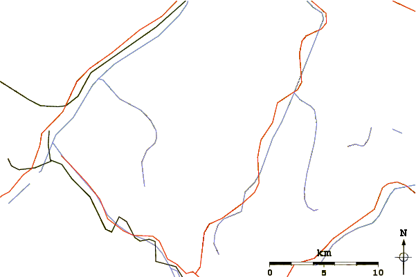 Roads and rivers around Piz Lavirun