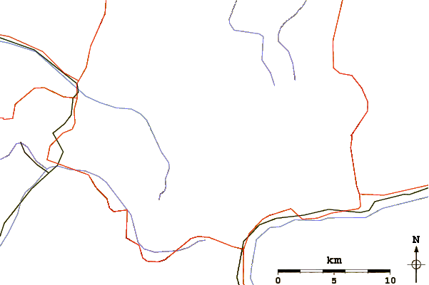 Roads and rivers around Piz Linard