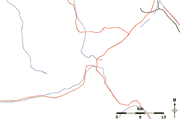 Roads and rivers around Piz Lunghin