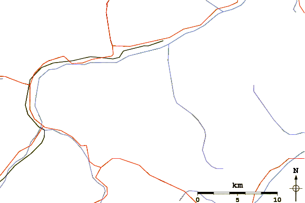 Roads and rivers around Piz Minger