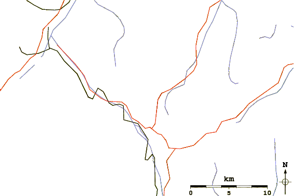 Roads and rivers around Piz Minor