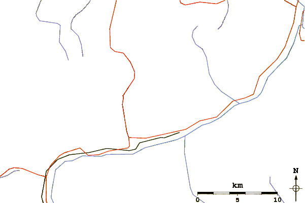 Roads and rivers around Piz Minschun