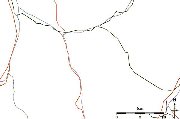 Roads and rivers around Piz Mitgel