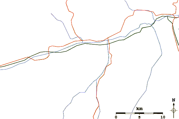 Roads and rivers around Piz Mundaun