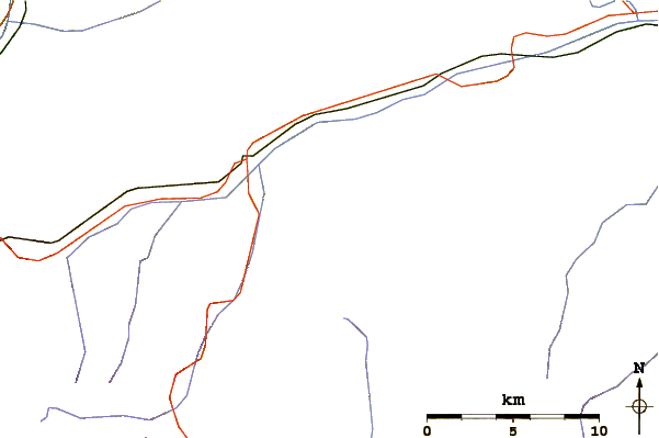 Roads and rivers around Piz Muraun