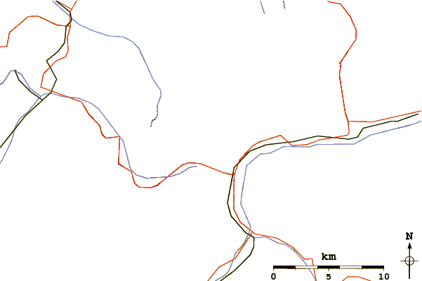 Roads and rivers around Piz Murtera