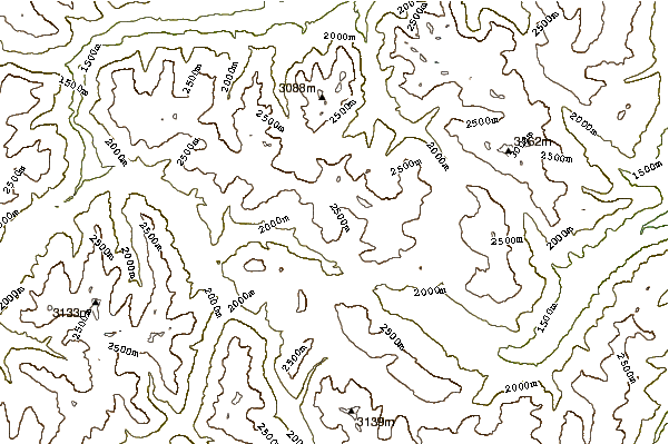 Mountain peaks around Piz Nair (Fuorn Pass)