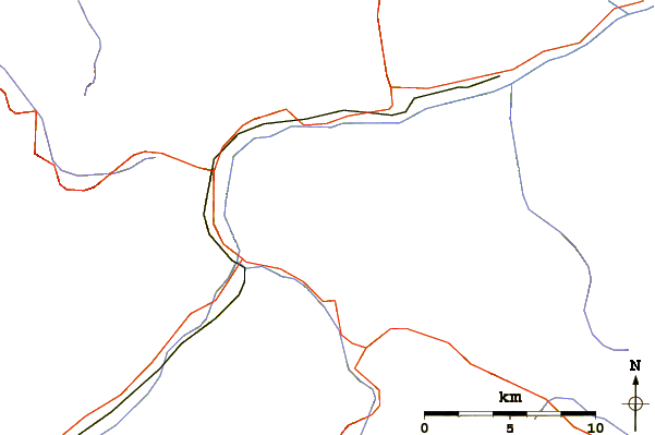 Roads and rivers around Piz Nuna