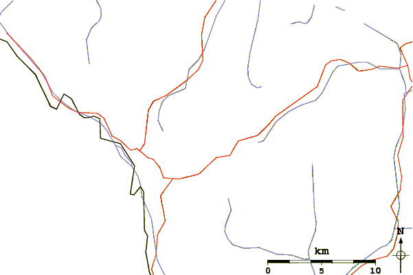 Roads and rivers around Piz Paradisin