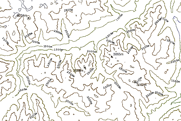 Mountain peaks around Piz Pisoc