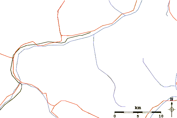 Roads and rivers around Piz Pisoc