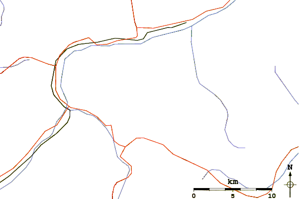 Roads and rivers around Piz Plavna Dadaint