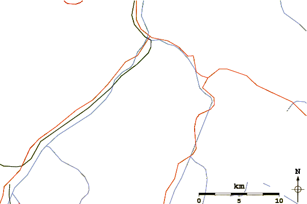 Roads and rivers around Piz Quattervals