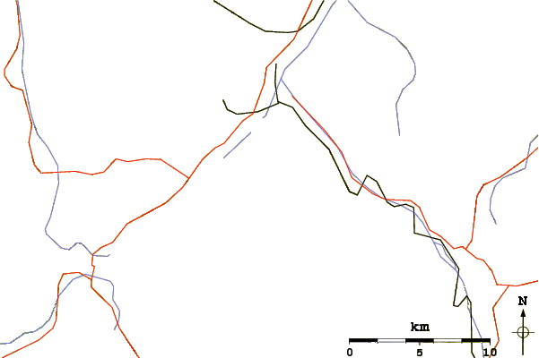 Roads and rivers around Piz Rosatsch