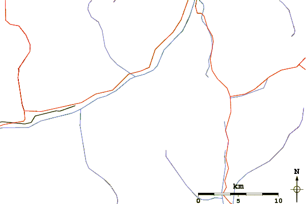 Roads and rivers around Piz S-chalembert