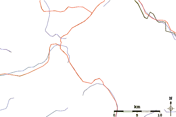 Roads and rivers around Piz Salatschina