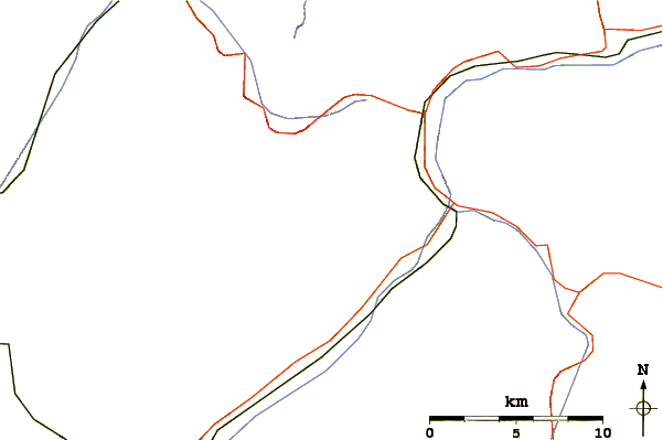 Roads and rivers around Piz Sarsura