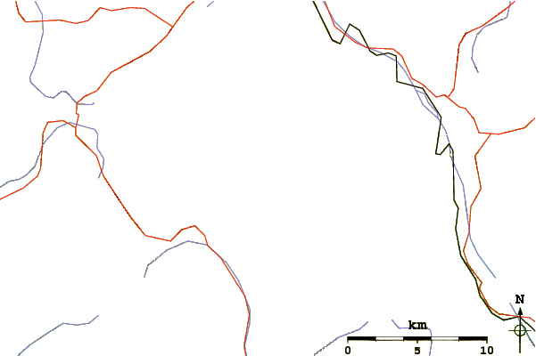 Roads and rivers around Piz Sella