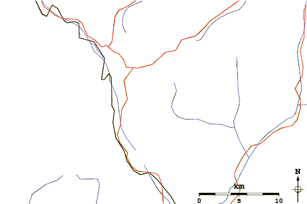 Roads and rivers around Piz Sena