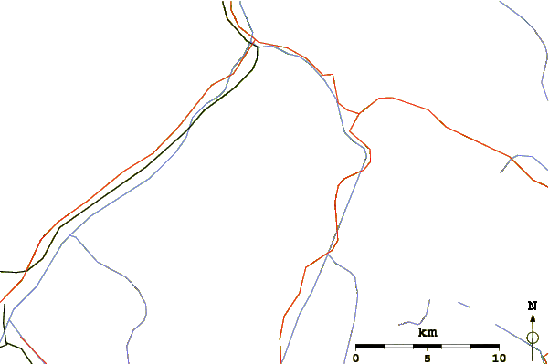 Roads and rivers around Piz Serra