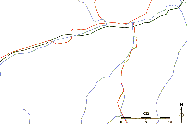 Roads and rivers around Piz Sezner