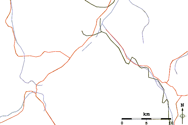 Roads and rivers around Piz Surlej