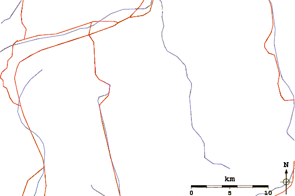 Roads and rivers around Piz Timun