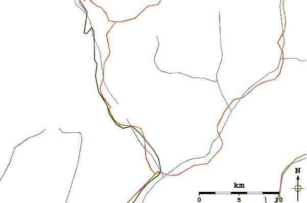 Roads and rivers around Piz Trevisina