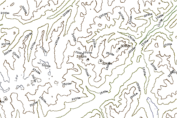 Mountain peaks around Piz Tschütta