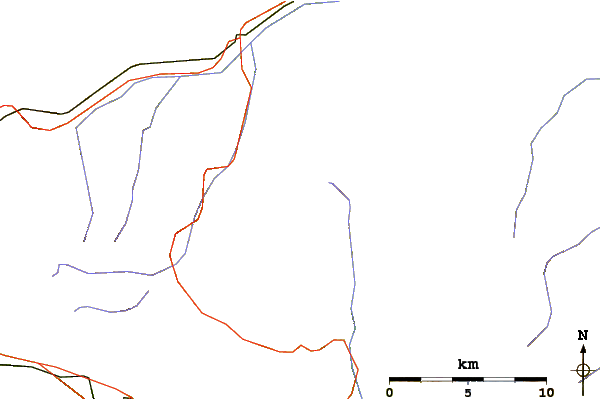 Roads and rivers around Piz Uffiern