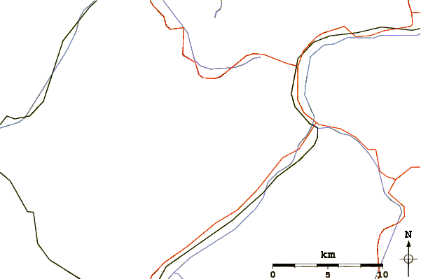 Roads and rivers around Piz Vadret