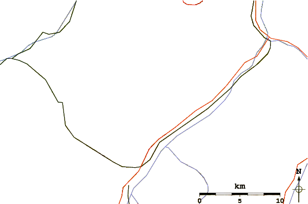 Roads and rivers around Piz Val Müra