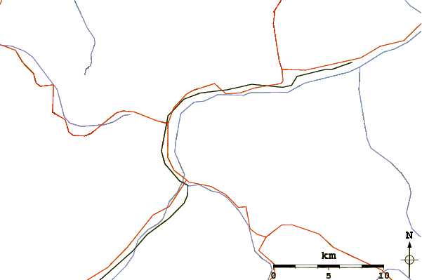 Roads and rivers around Piz d'Arpiglias