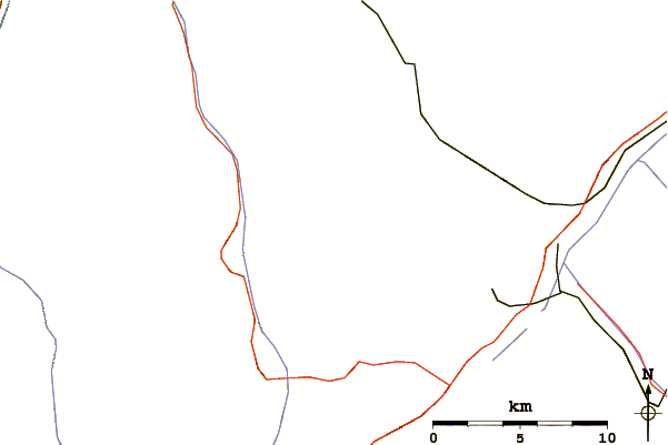 Roads and rivers around Piz d'Err