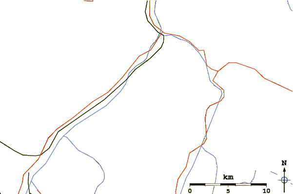 Roads and rivers around Piz d'Esan