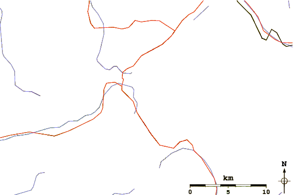 Roads and rivers around Piz da la Margna