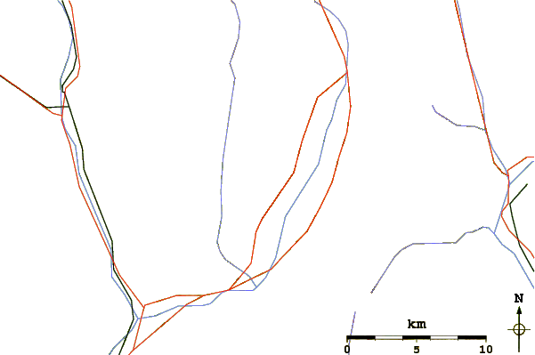 Roads and rivers around Piz de Groven