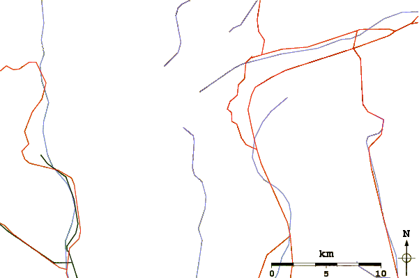 Roads and rivers around Piz de Mucia